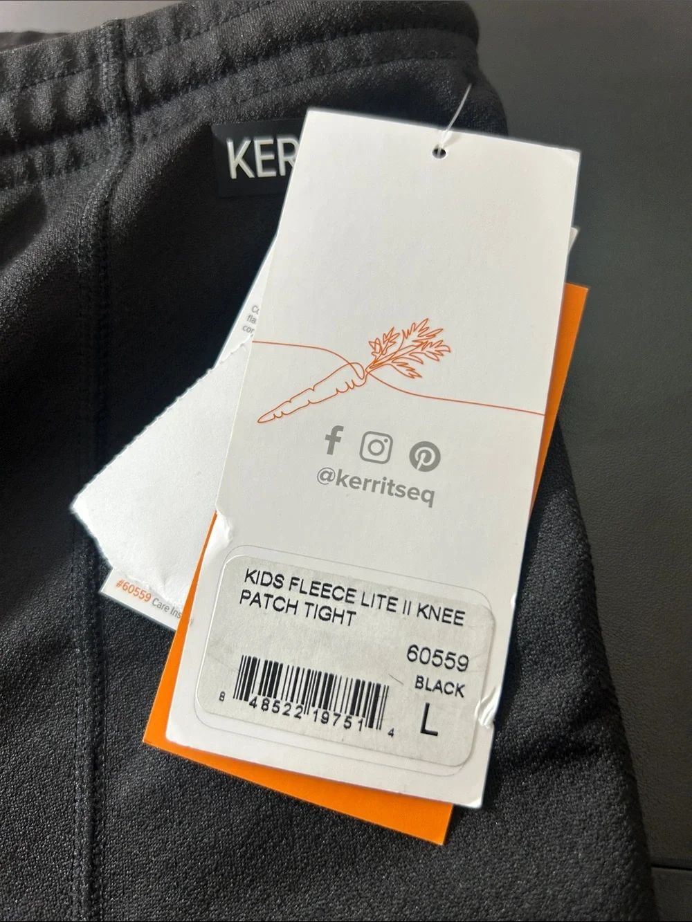 Kerrits Kids Fleece Lite II Knee Patch Tight Black NWT Riding Pants Sz Large